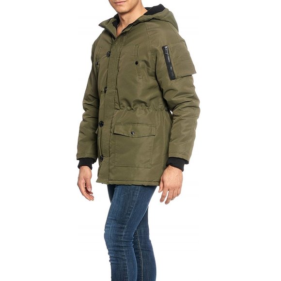 NWT Yoki Padded Olive Fleece Lined Jacket Men's Size Medium - Picture 3 of 5
